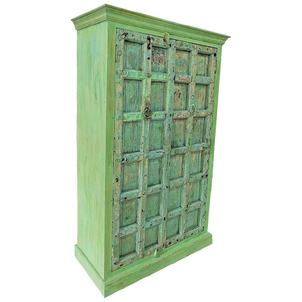 Creaciones meng MUEBLE - ARMARIO Y VITRINA - armario de madera acabado artesanal verde