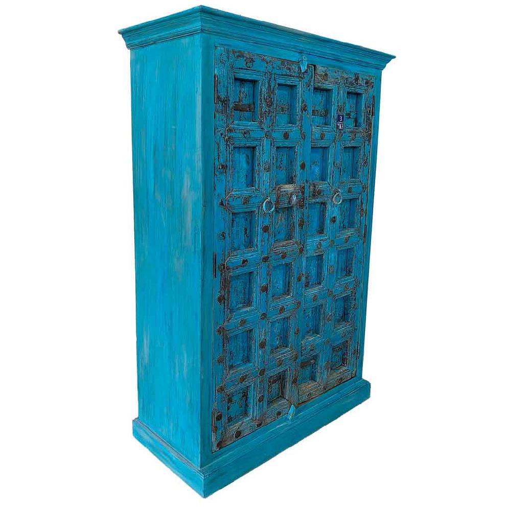 Creaciones meng MUEBLE - ARMARIO Y VITRINA - armario de madera acabado artesanal azul