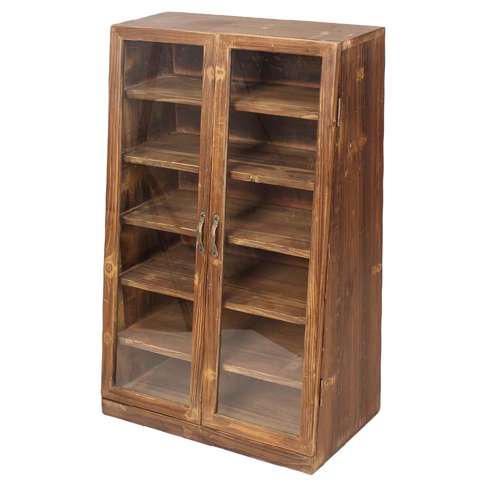 Creaciones meng MUEBLE - ARMARIO Y VITRINA - vitrina de madera con 2 puertas de cristal y 5 baldas