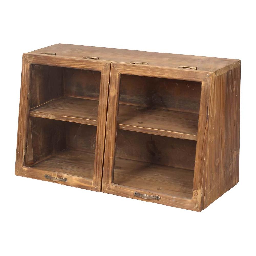 Creaciones meng MUEBLE - ARMARIO Y VITRINA - vitrina de madera con 2 puertas de cristal y 1 balda