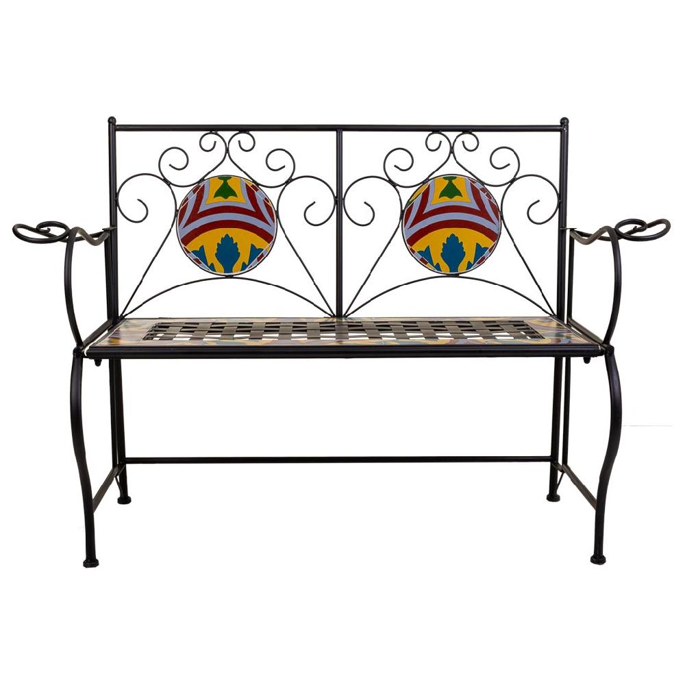 Creaciones Meng MUEBLE - BANCOS - Banco De Forja Y Mosaico