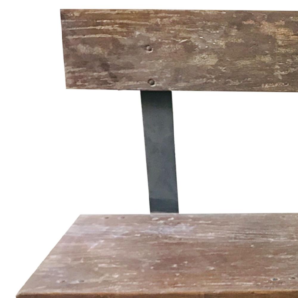 Creaciones Meng MUEBLE - BANCOS - Banco De Madera Y Metal Acabado Artesanal