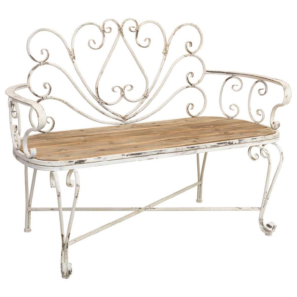 Creaciones meng MUEBLE - BANCOS - banco de madera y metal acabado envejecido