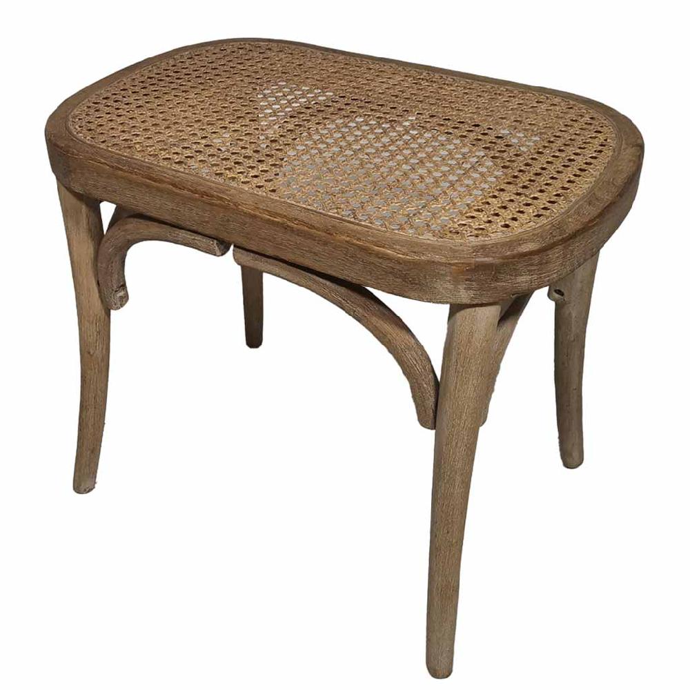 Creaciones meng MUEBLE - BANQUETAS - banqueta de madera con asiento de ratan