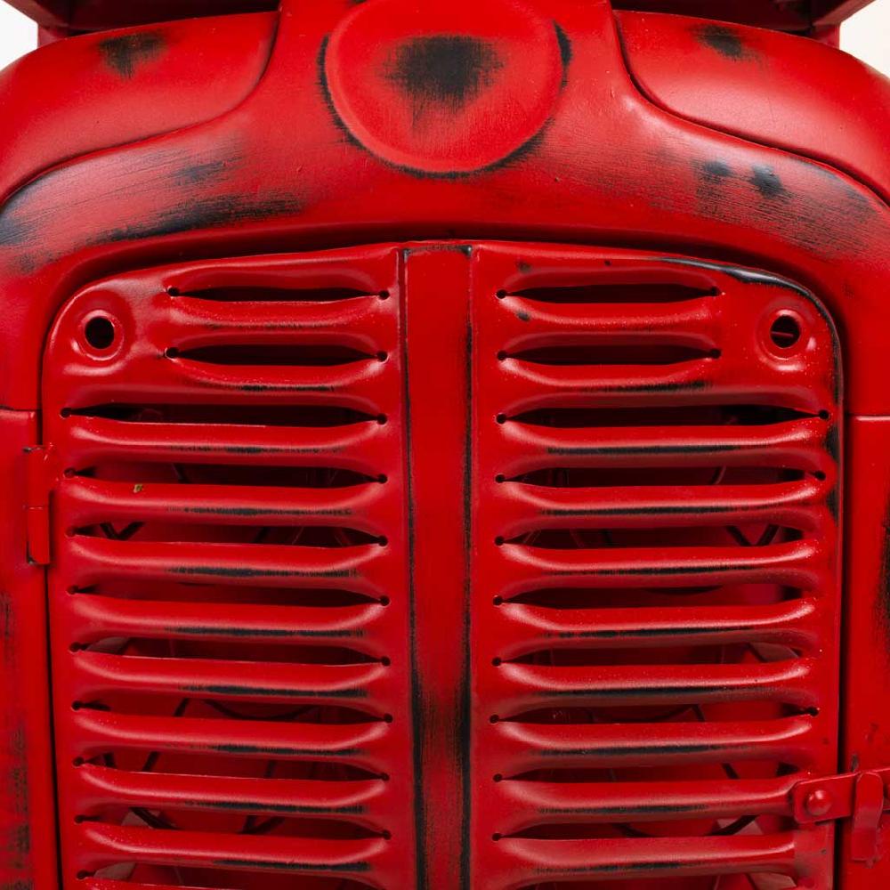 Creaciones Meng MUEBLE - BARRAS DE BAR - Estante Botellero Tractor De Madera Y Metal Rojo