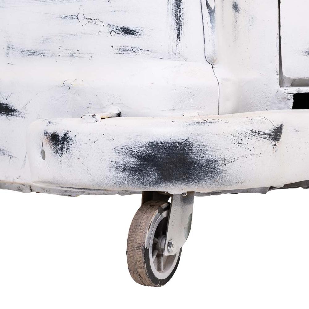 Creaciones Meng MUEBLE - BARRAS DE BAR - Maletero Botellero De Metal Blanco