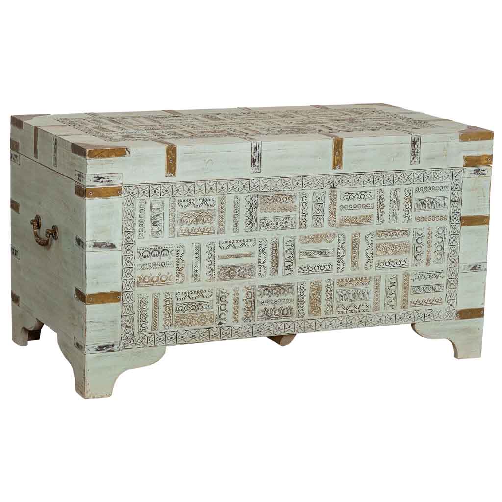 Creaciones meng MUEBLE - BAULES - baul acabado artesanal blanco