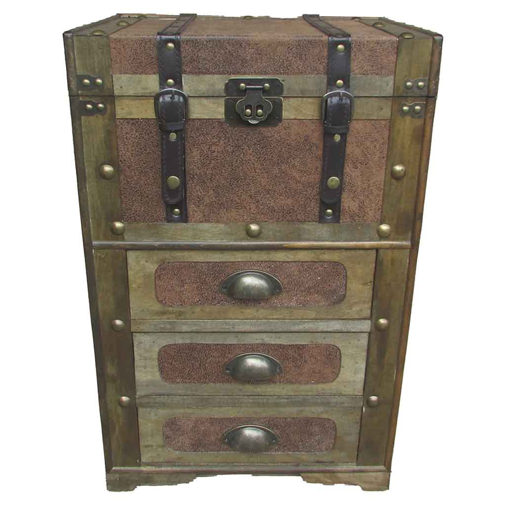 Creaciones meng MUEBLE - BAULES - baul de madera marrón