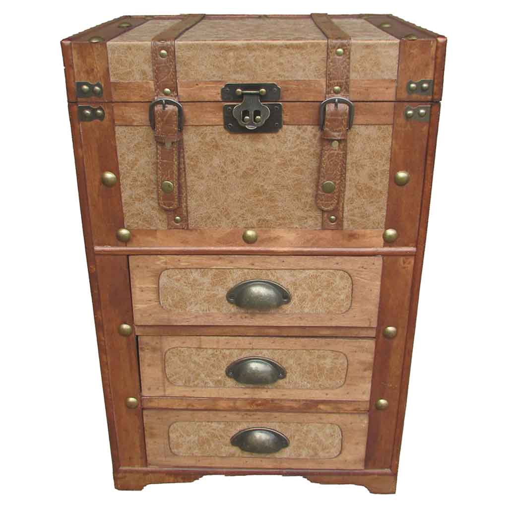 Creaciones meng MUEBLE - BAULES - baul de madera marrón