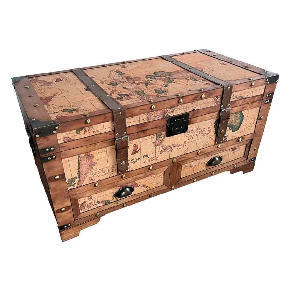 Creaciones meng MUEBLE - BAULES - baul de madera marrón