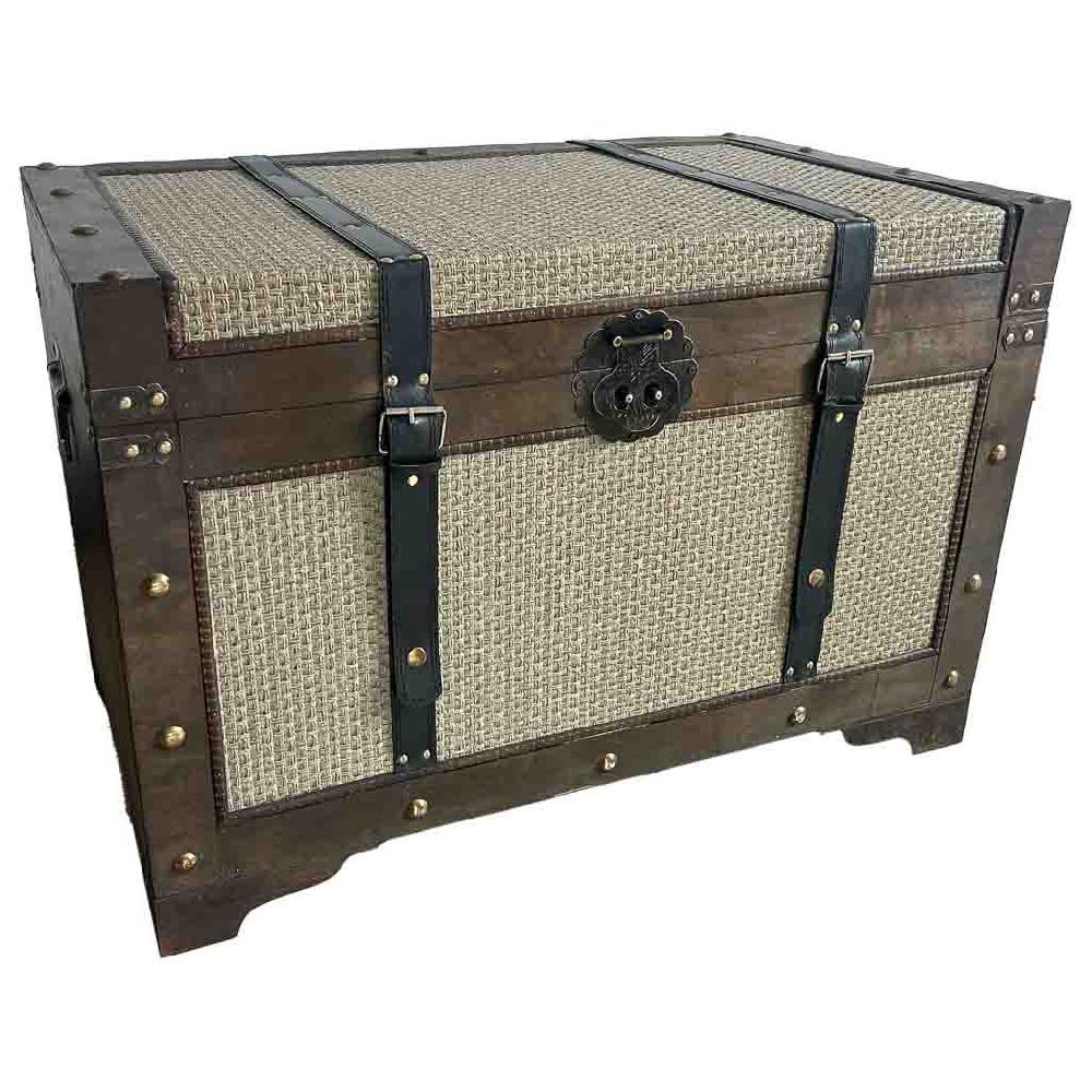 Creaciones meng MUEBLE - BAULES - baul de madera plateado