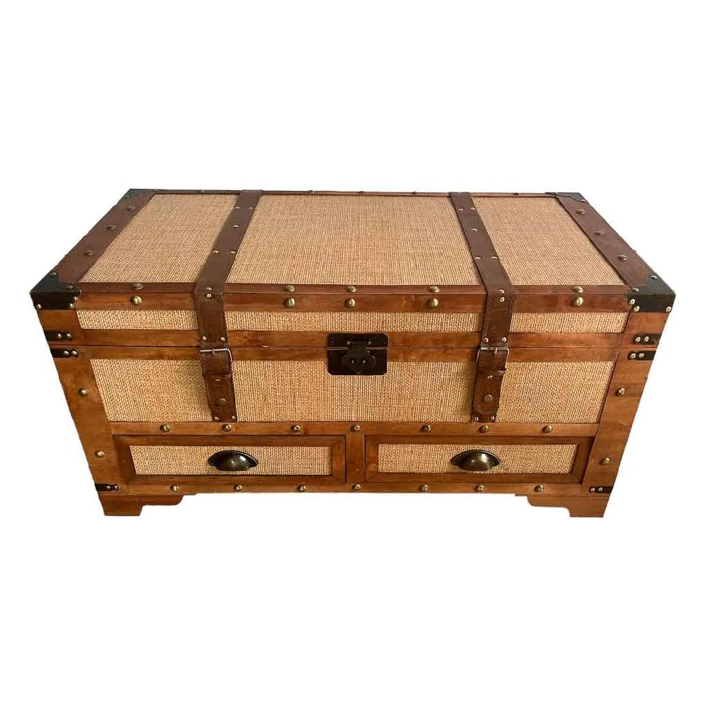 Creaciones meng MUEBLE - BAULES - baul de madera plateado