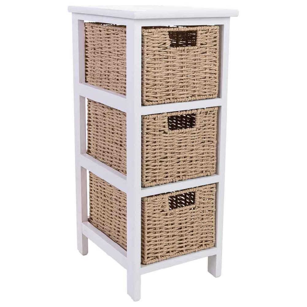 Creaciones meng MUEBLE - CAJONERAS - cajonera de madera con 3 cajones de fibra sintetica