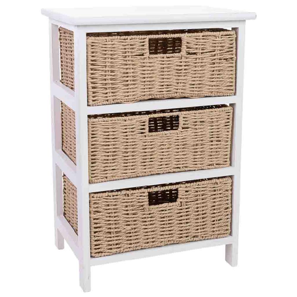 Creaciones meng MUEBLE - CAJONERAS - cajonera de madera con 3 cajones de fibra sintetica