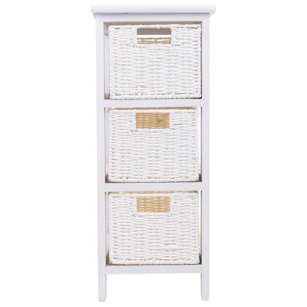 Creaciones Meng MUEBLE - CAJONERAS - Cajonera De Madera Con 3 Cajones De Fibra Sintetica