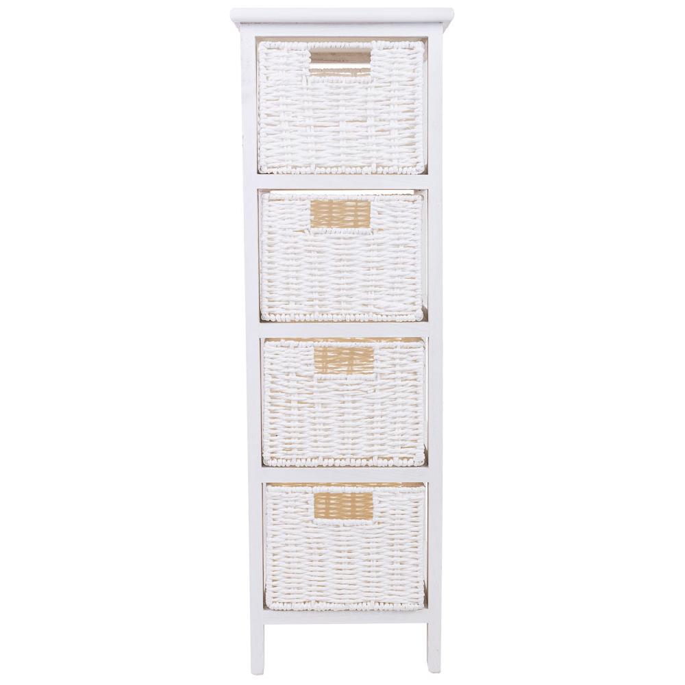 Creaciones Meng MUEBLE - CAJONERAS - Cajonera De Madera Con 4 Cajones De Fibra Sintetica