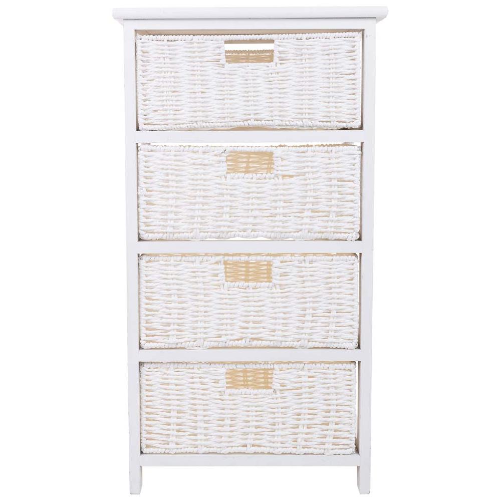 Creaciones Meng MUEBLE - CAJONERAS - Cajonera De Madera Con 4 Cajones De Fibra Sintetica