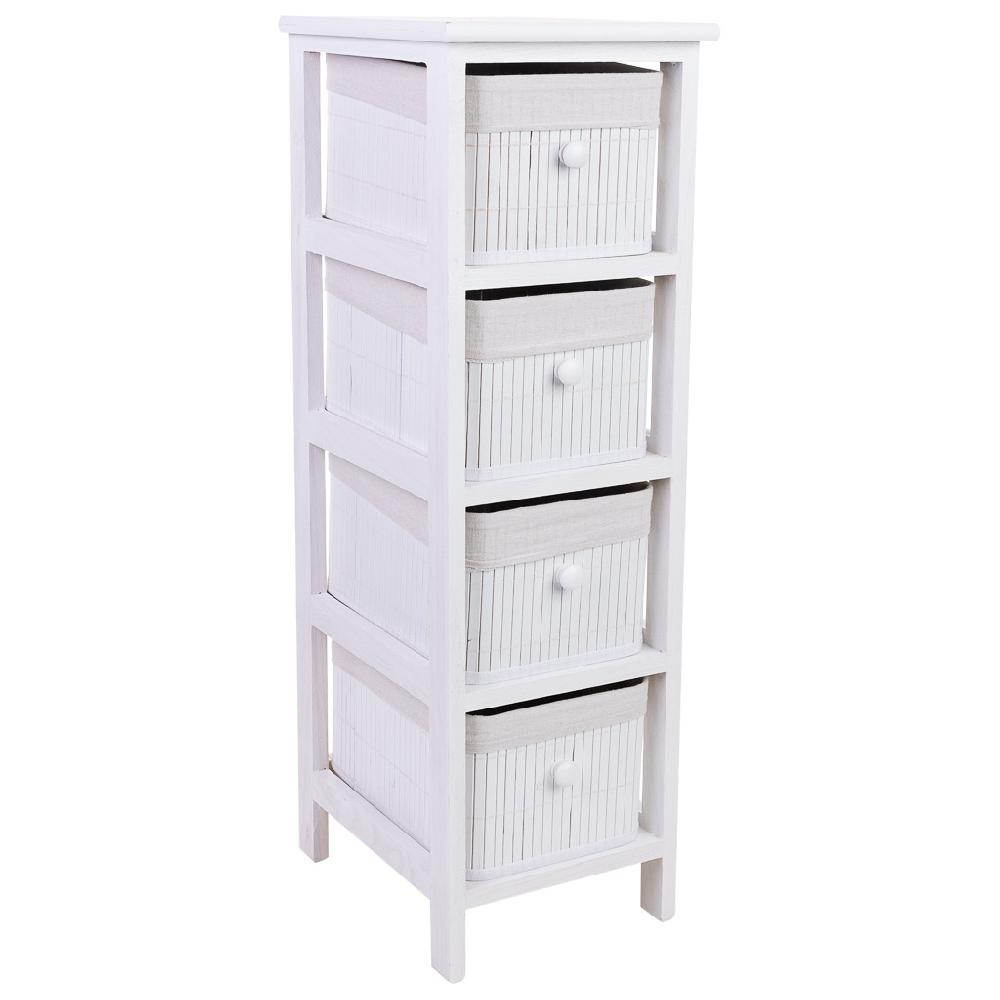 Creaciones meng MUEBLE - CAJONERAS - cajonera de madera con 4 cajones de bambu forrados