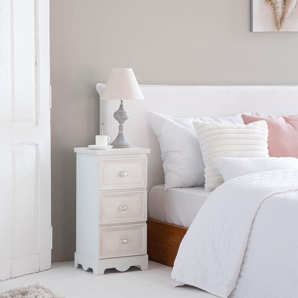 Creaciones Meng MUEBLE - CAJONERAS - Cajonera De Madera De 3 Cajones Blanco