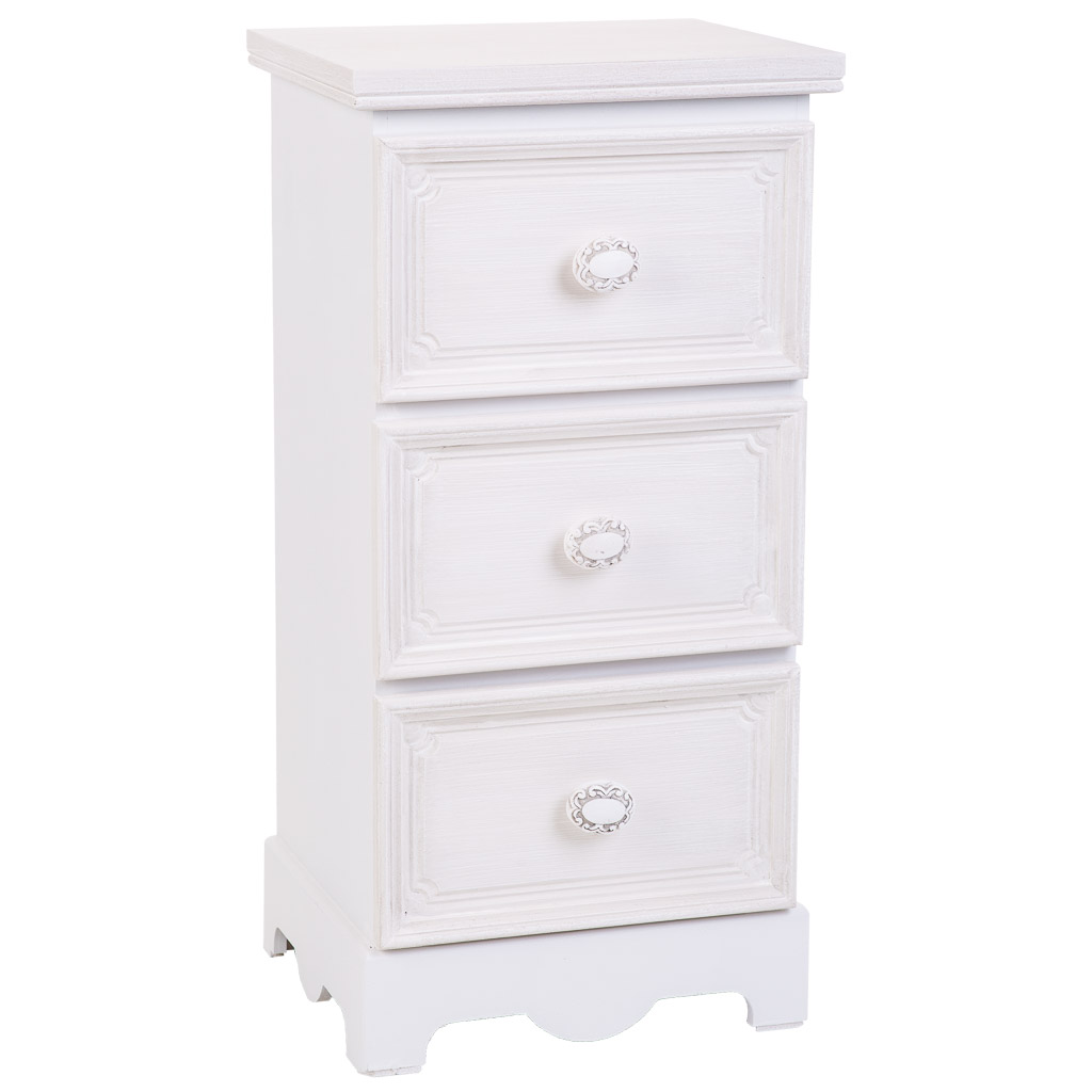 Creaciones meng MUEBLE - CAJONERAS - cajonera de madera de 3 cajones blanco