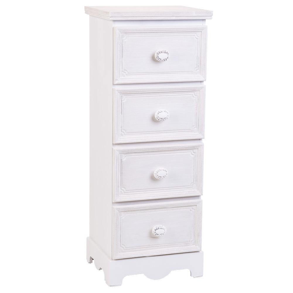 Creaciones meng MUEBLE - CAJONERAS - cajonera de madera de 4 cajones blanco