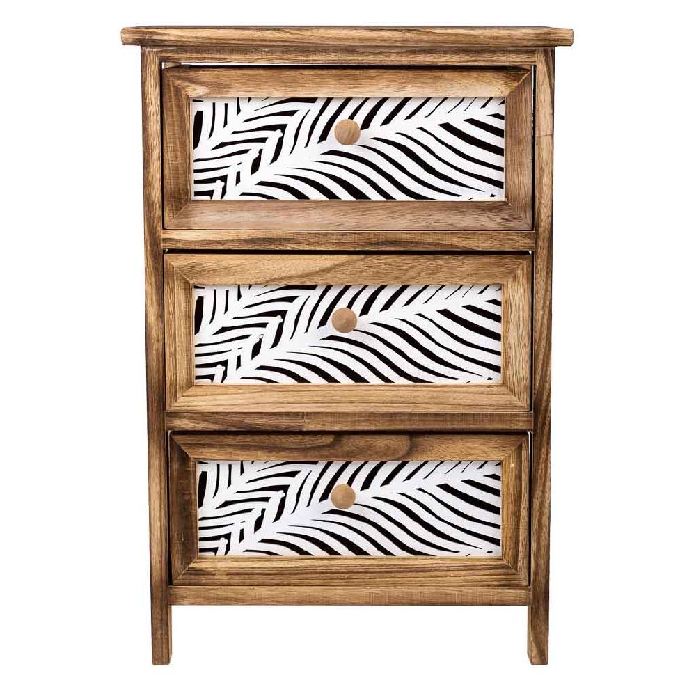 Creaciones Meng MUEBLE - CAJONERAS - Sinfonier De Madera De 3 Cajones Marron