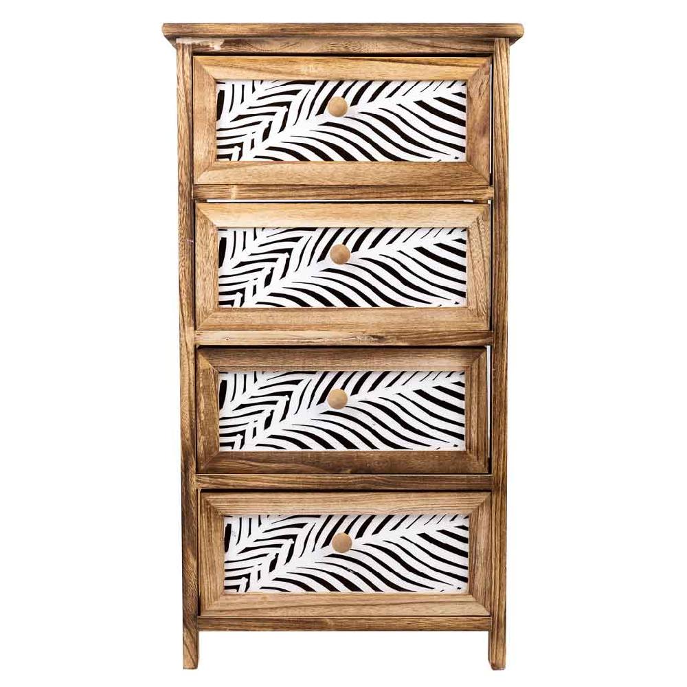 Creaciones Meng MUEBLE - CAJONERAS - Sinfonier De Madera De 4 Cajones Marron