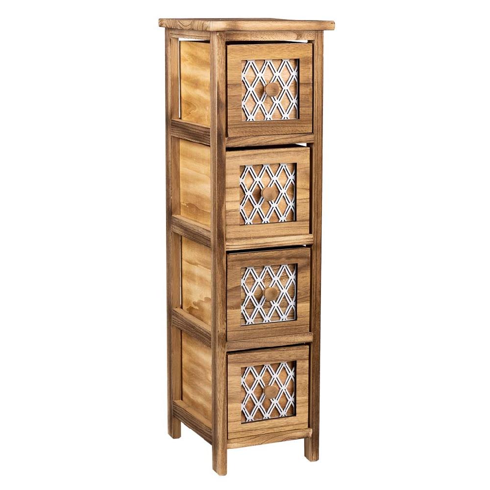 Creaciones meng MUEBLE - CAJONERAS - sinfonier de madera de 4 cajones marron