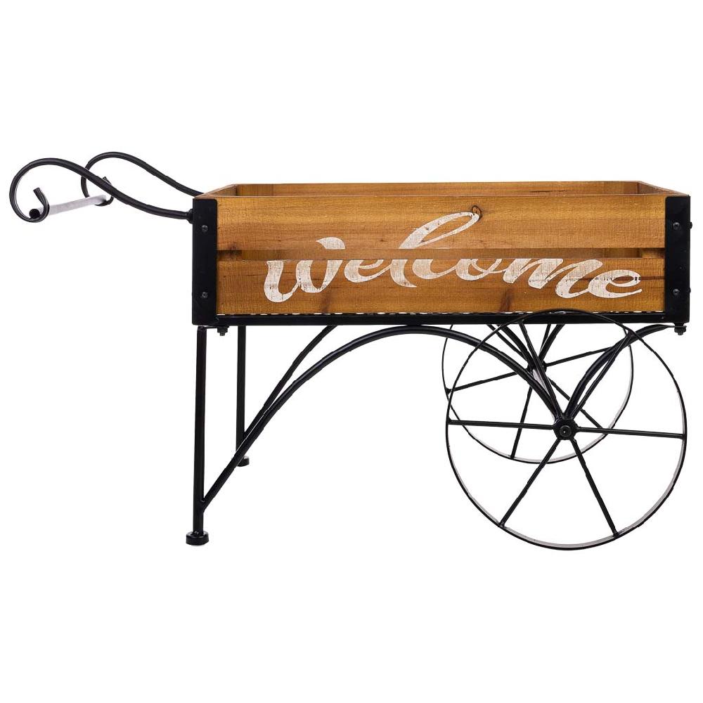 Creaciones Meng MUEBLE - CARROS EXPOSITORES DE MADERA Y METAL - Kit Carretilla De Madera Y Metal