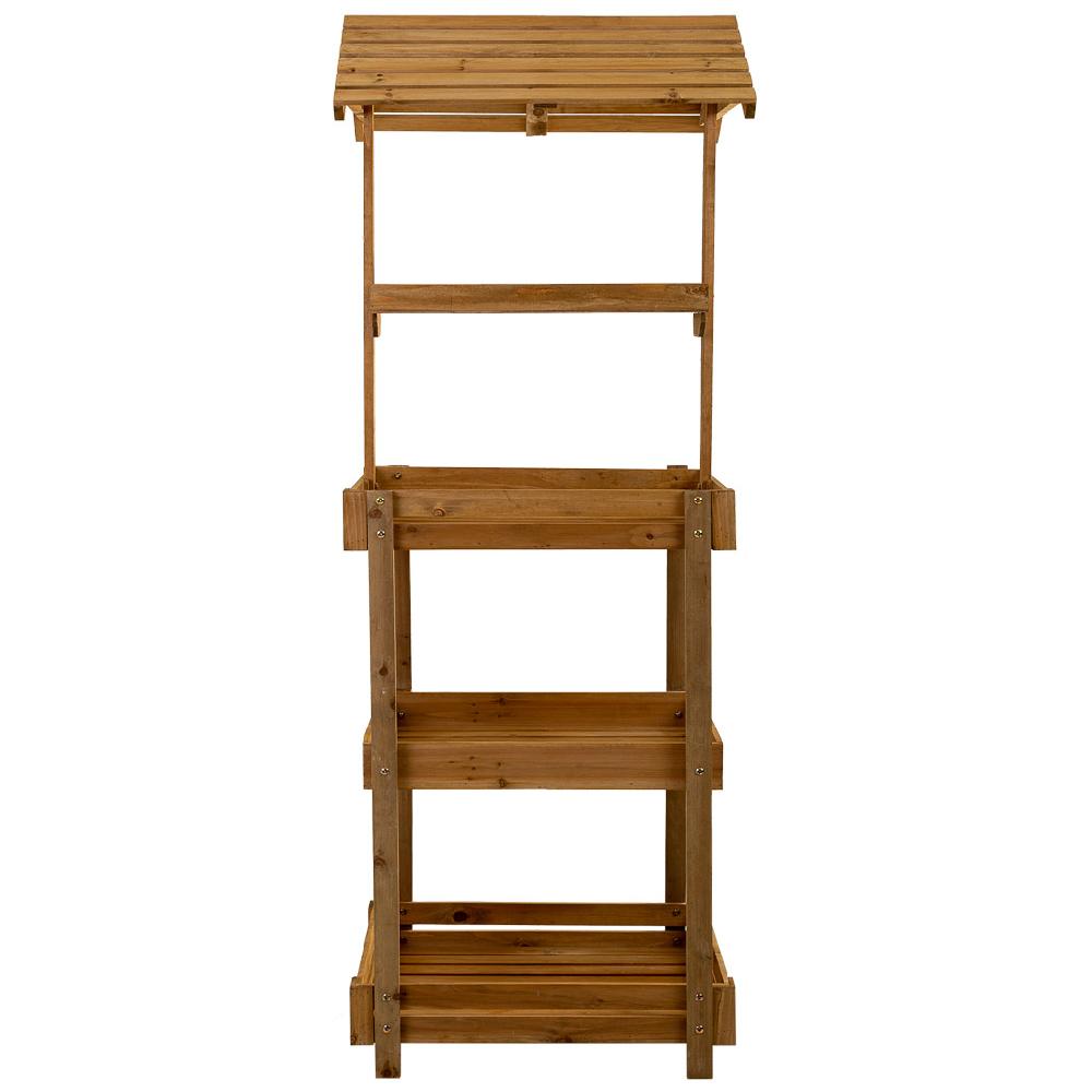 Creaciones Meng MUEBLE - CARROS EXPOSITORES DE MADERA Y METAL - Kit Estanteria Expositor De Madera De 4 Bandejas