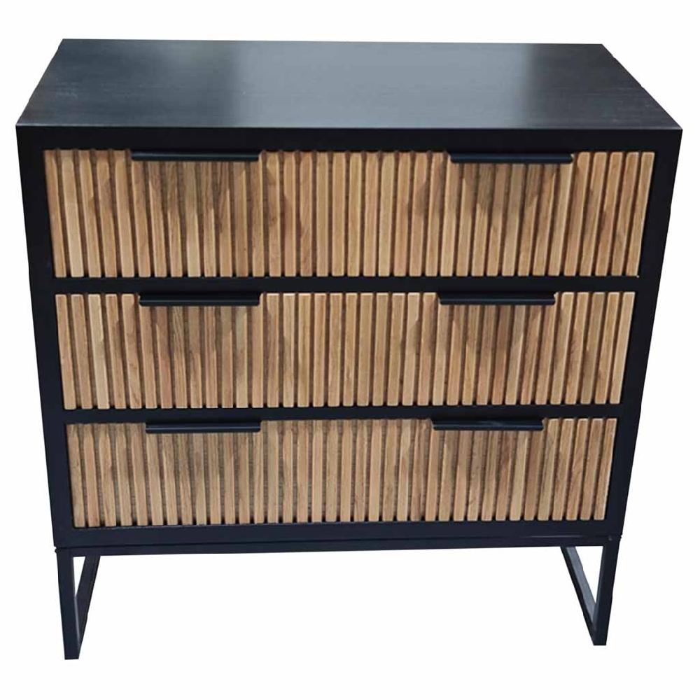 Creaciones meng MUEBLE - COMODAS Y SINFONIERS - comoda de 3 cajones madera y metal