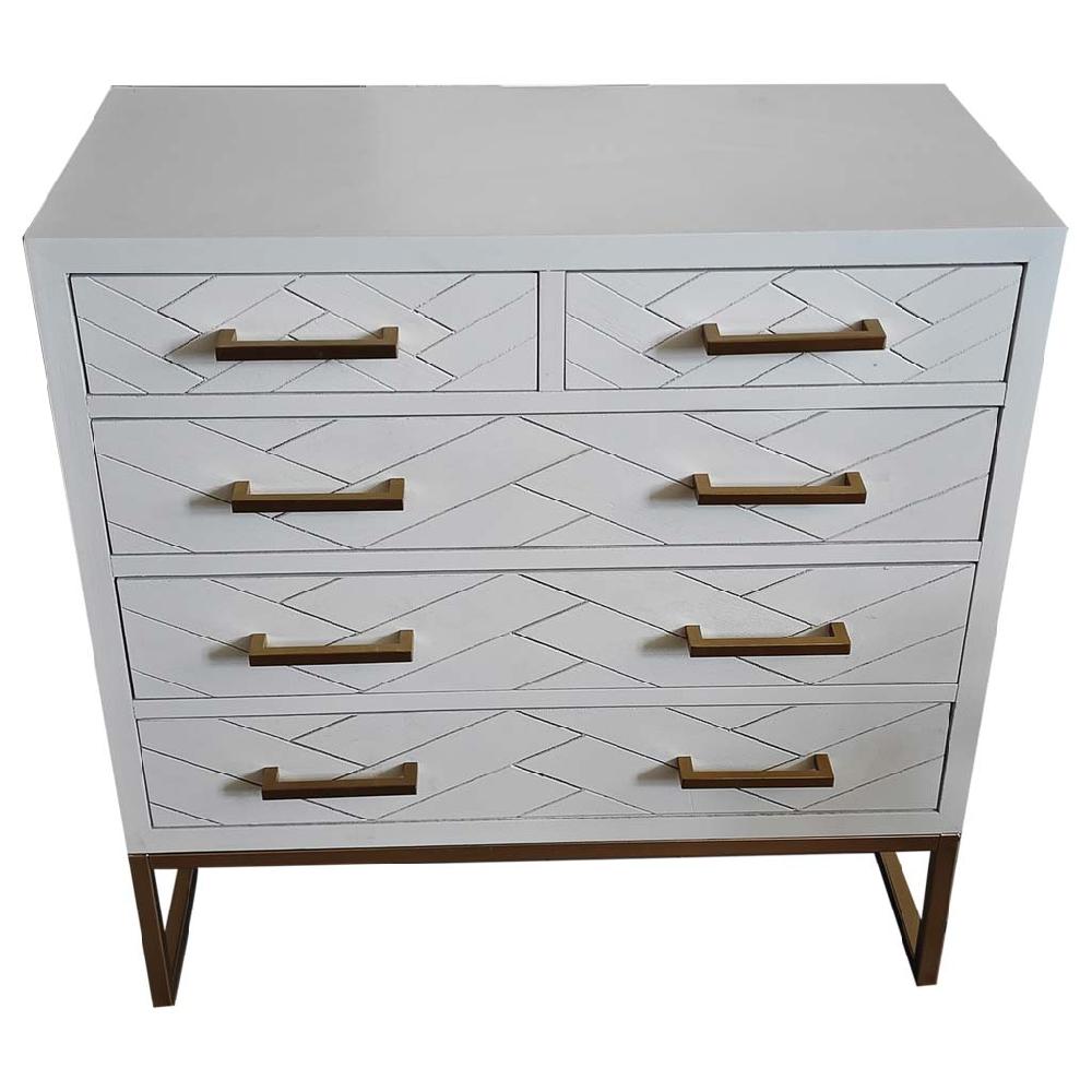 Creaciones meng MUEBLE - COMODAS Y SINFONIERS - comoda de 4 cajones madera y metal