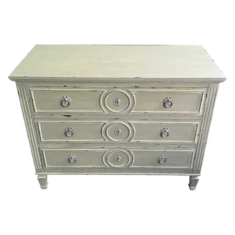 Creaciones meng MUEBLE - COMODAS Y SINFONIERS - comoda de madera con 3 cajones gris