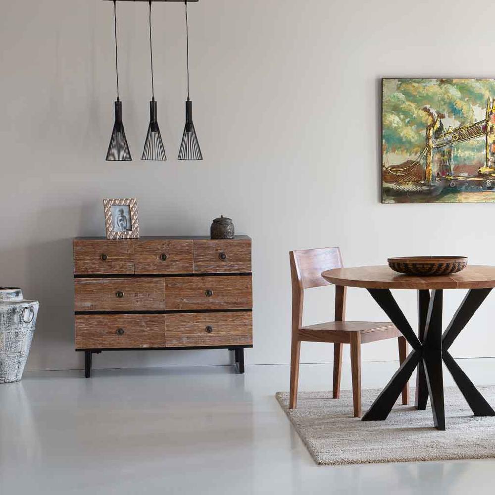 Creaciones Meng MUEBLE - COMODAS Y SINFONIERS - Comoda De Madera Con 7 Cajones