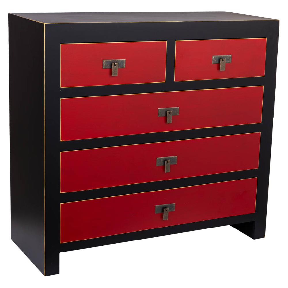 Creaciones meng MUEBLE - COMODAS Y SINFONIERS - comoda de madera de 5 cajones