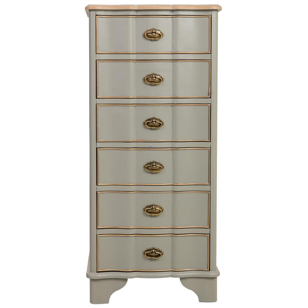 Creaciones Meng MUEBLE - COMODAS Y SINFONIERS - Sinfonier De Madera Lac Azul Envejecido De 6 Cajones