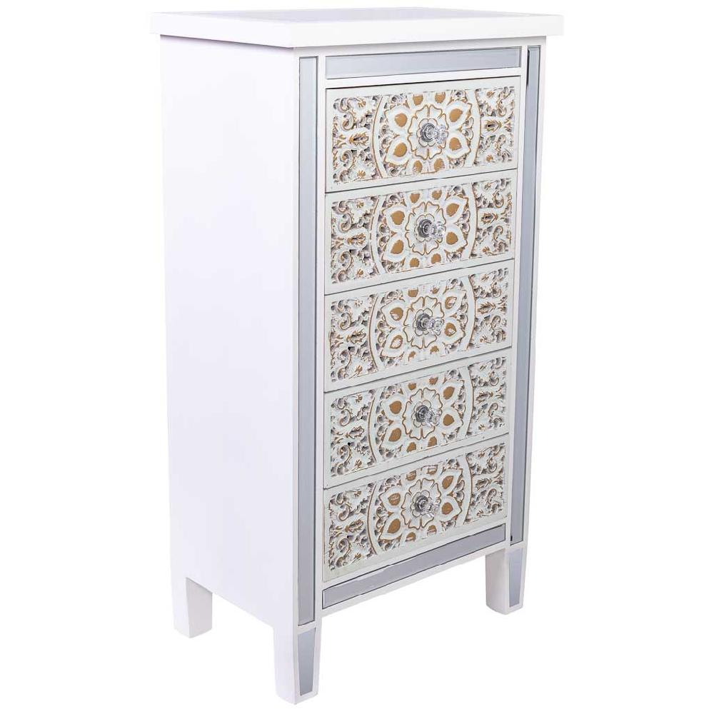 Creaciones meng MUEBLE - COMODAS Y SINFONIERS - sinfonier de madera y cristal de 5 cajones