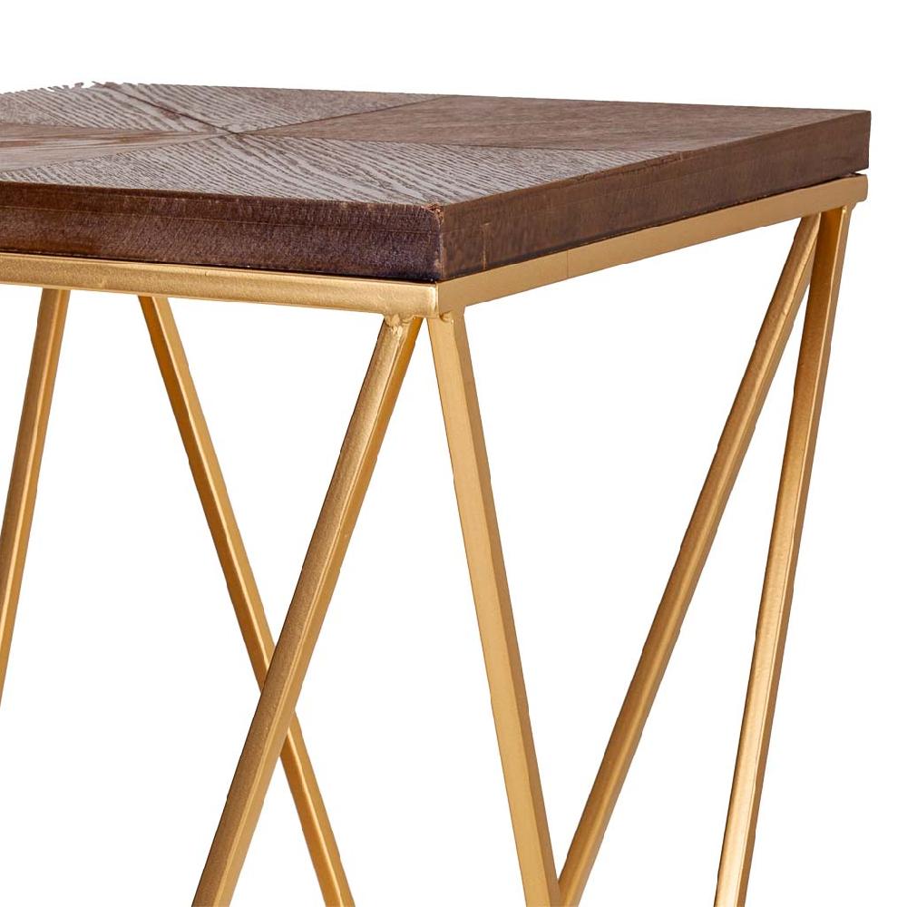 Creaciones Meng MUEBLE - CONJUNTOS - Conjunto Mesa De Centro Y 4 Taburetes De Madera Y Metal