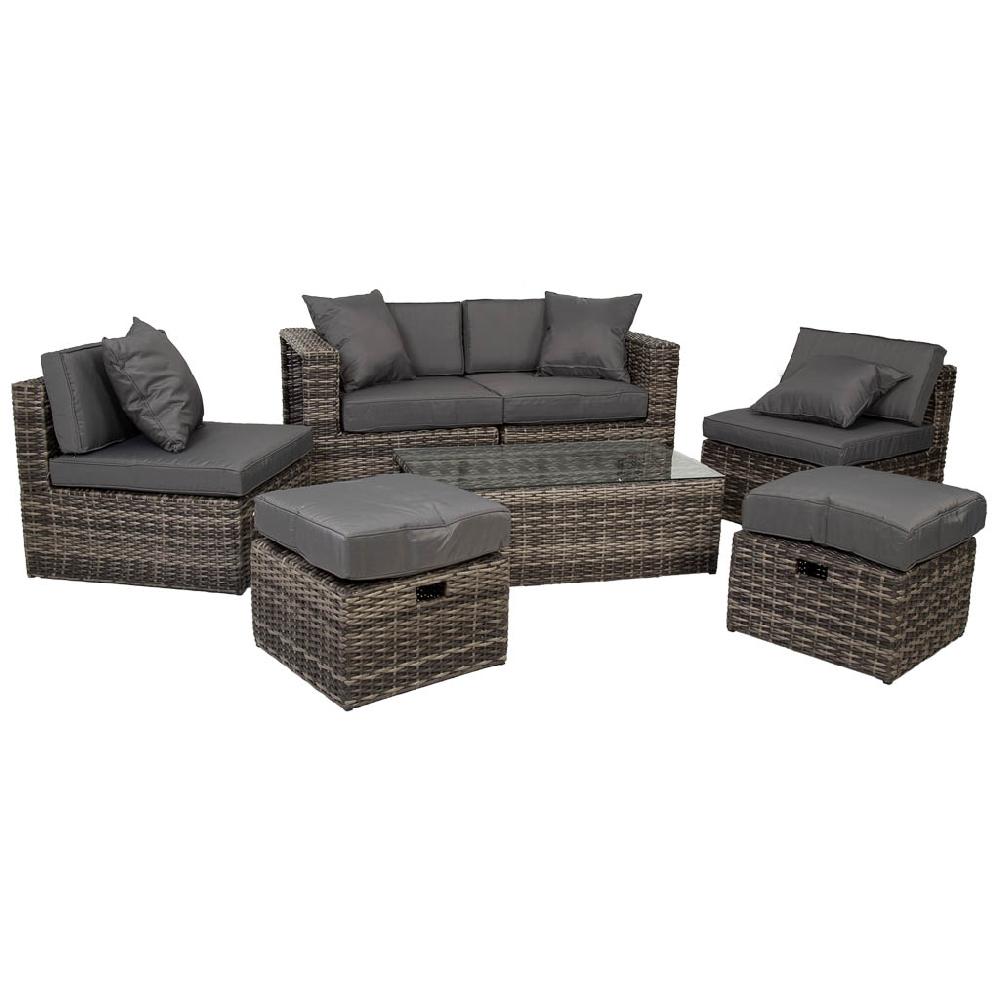 Creaciones meng MUEBLE - CONJUNTOS DE JARDÍN - conjunto de mesa sofa 2 sillones y 2 reposapies