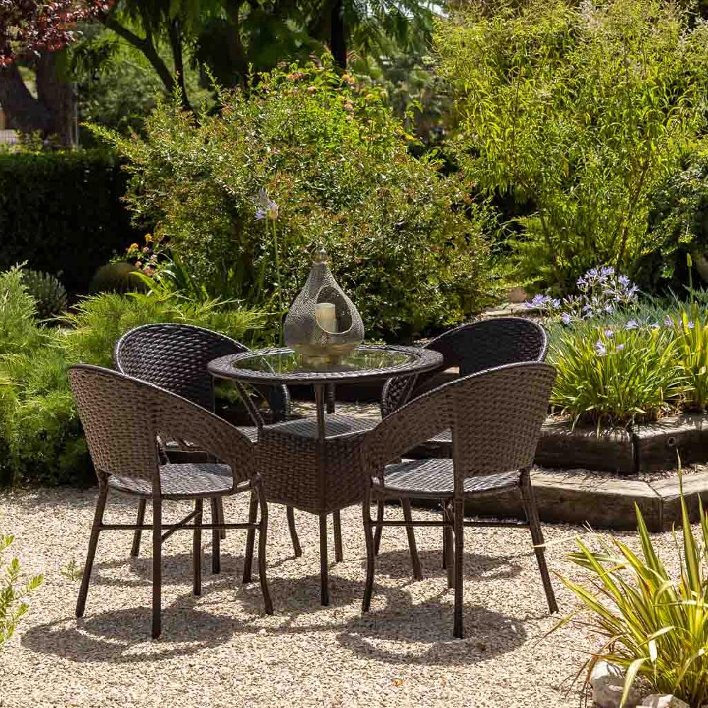 Creaciones Meng MUEBLE - CONJUNTOS DE JARDÍN - Conjunto De Mesa Y 4 Sillones