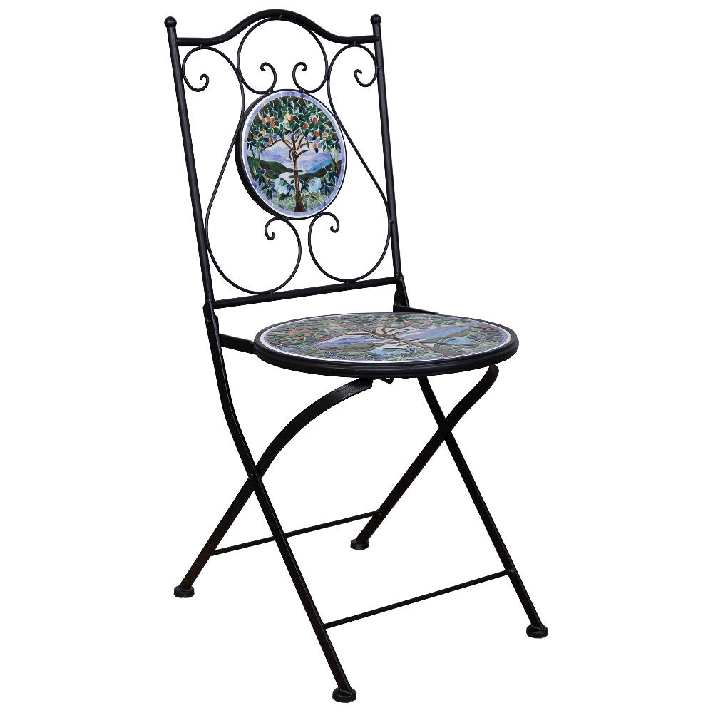 Creaciones Meng MUEBLE - CONJUNTOS DE JARDÍN - Dos Sillas De Forja Y Mosaico