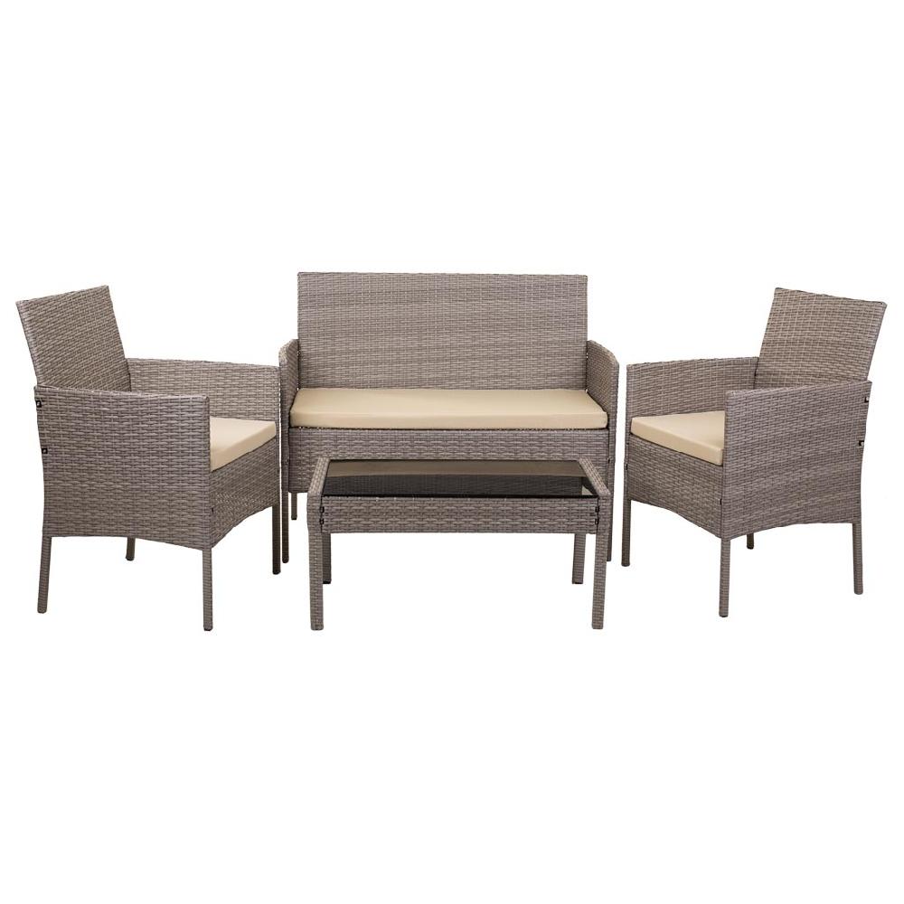 Creaciones meng MUEBLE - CONJUNTOS DE JARDÍN - kit conjunto de mesa sofa y 2 sillones