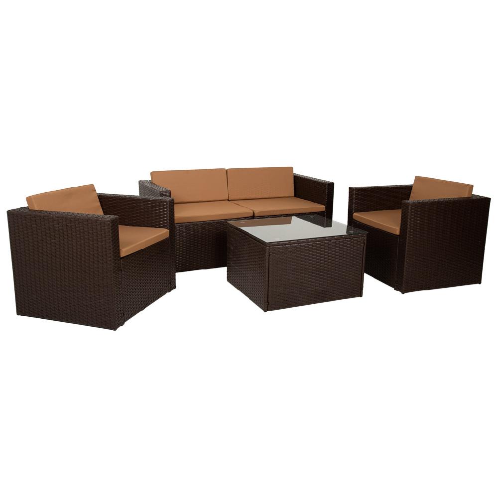 Creaciones meng MUEBLE - CONJUNTOS DE JARDÍN - kit conjunto de mesa sofa y 2 sillones