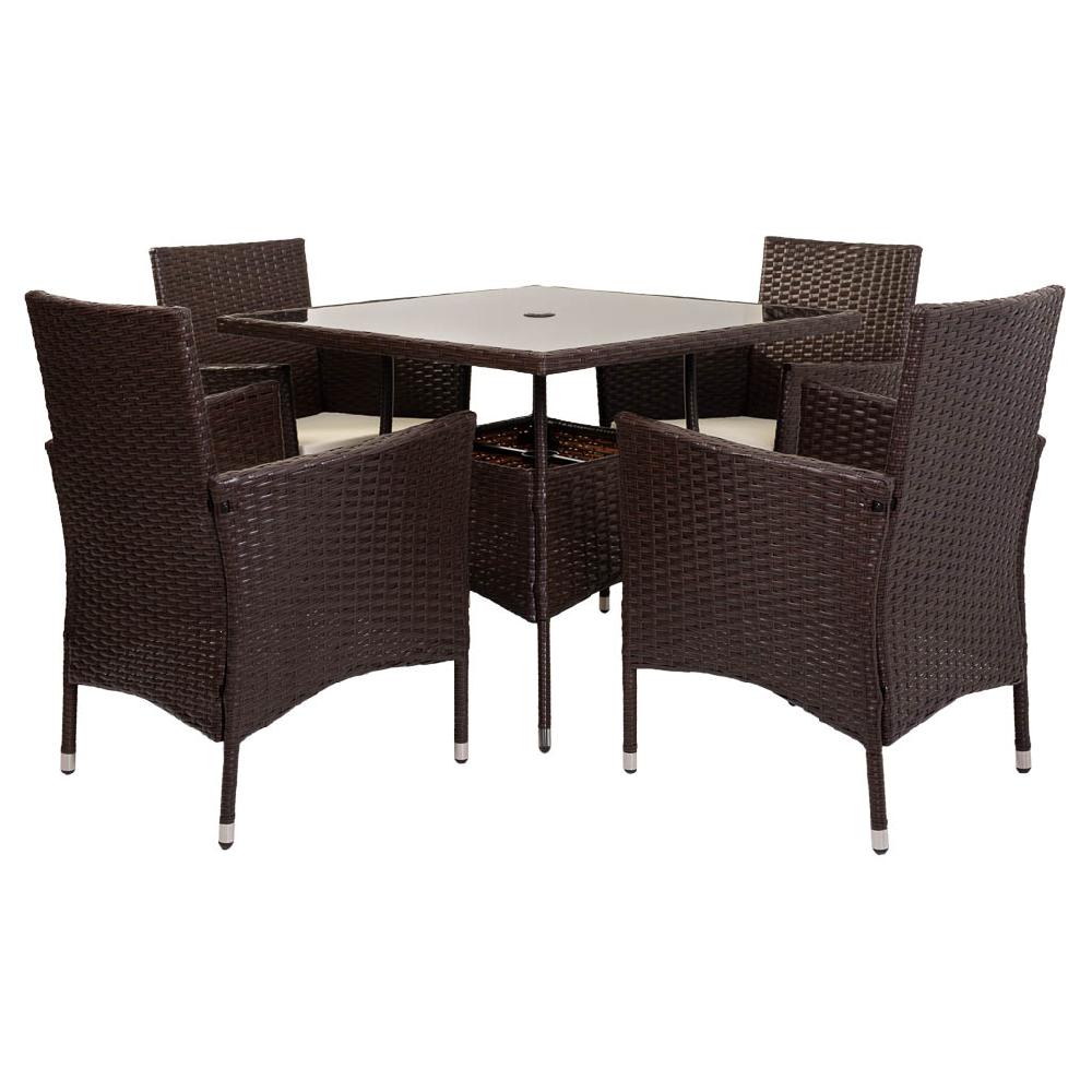 Creaciones meng MUEBLE - CONJUNTOS DE JARDÍN - kit conjunto de mesa y 4 sillones