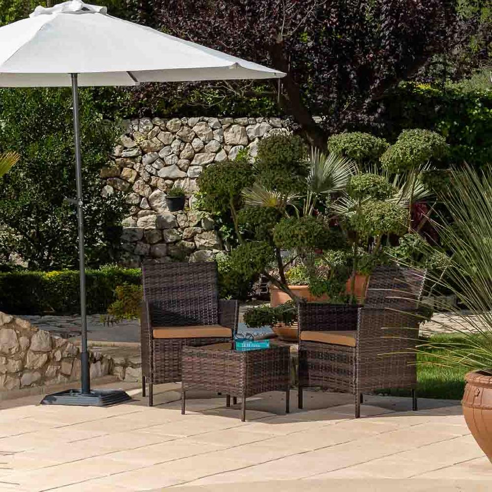 Creaciones Meng MUEBLE - CONJUNTOS DE JARDÍN - Kit Conjunto De Mesa Y 2 Sillones