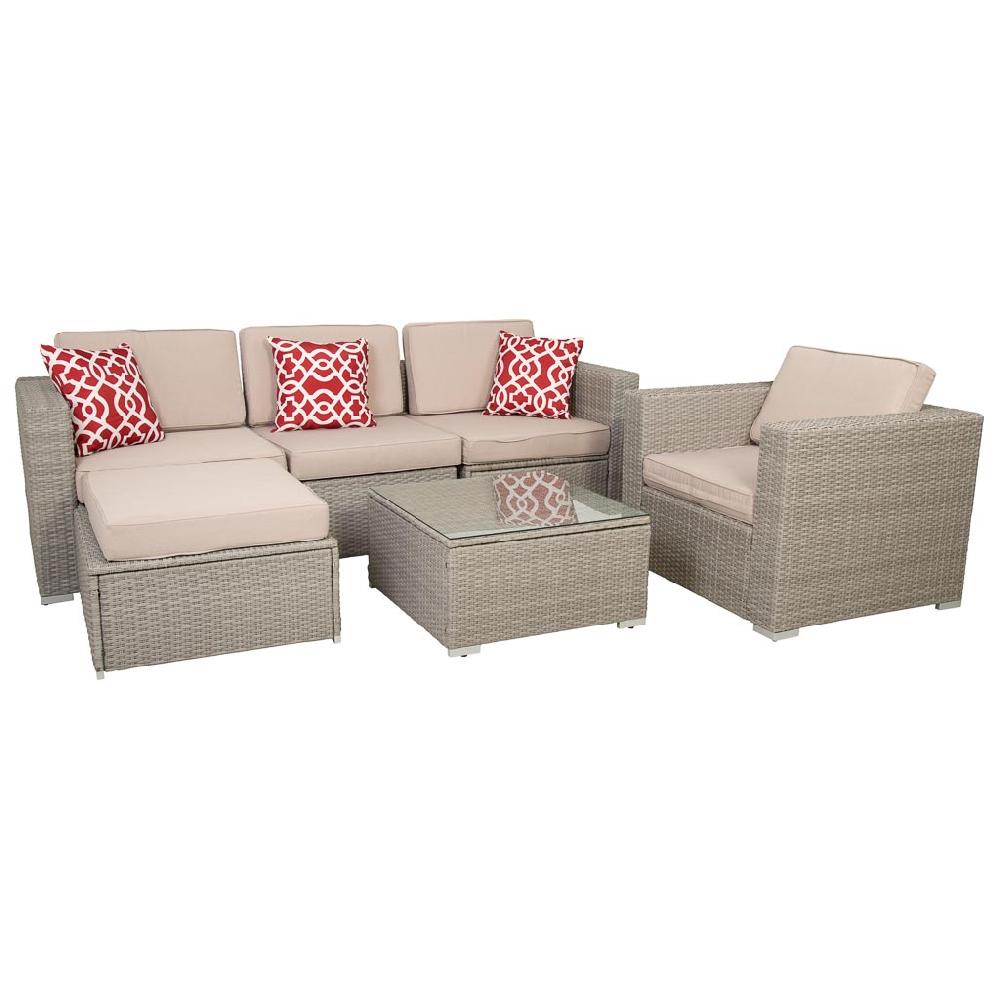 Creaciones meng MUEBLE - CONJUNTOS DE JARDÍN - kit conjunto mesa sofa sillon y reposapies