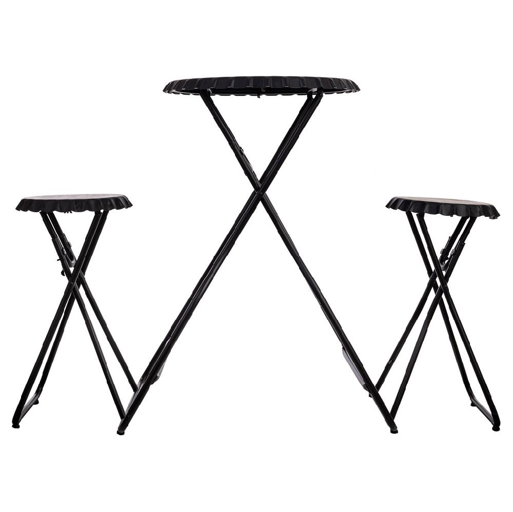 Creaciones Meng MUEBLE - CONJUNTOS DE JARDÍN - Mesa Con Taburetes Plegable De Metal