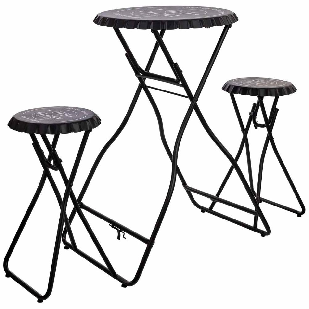 Creaciones meng MUEBLE - CONJUNTOS DE JARDÍN - mesa con taburetes plegable de metal