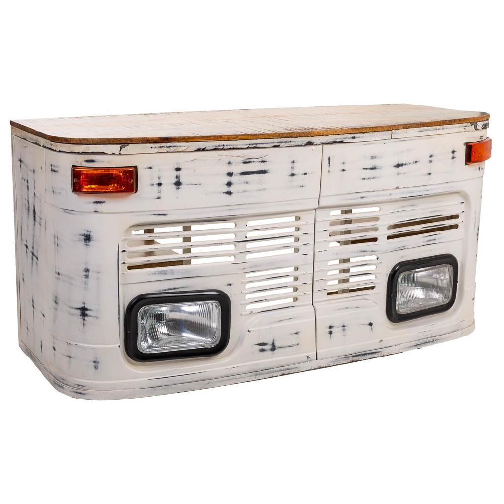 Creaciones meng MUEBLE - ESCRITORIOS - escritorio de madera y metal blanco ruta 66