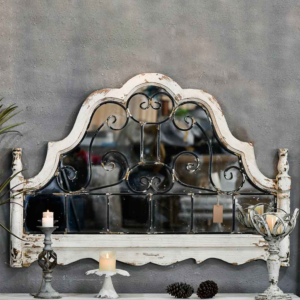 Creaciones meng MUEBLE - ESPEJOS - espejo de pared de madera y metal acabado envejecido